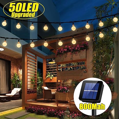 Iihome 50 Led Solar String Lights Outdoor Waterproof Solar Powered