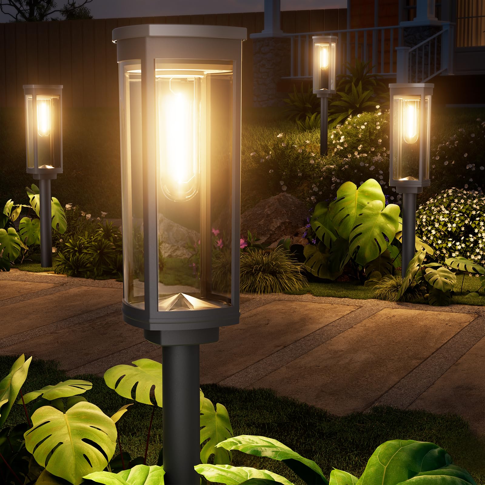 Photo 1 of NEWMESSI 8 Pack Solar Pathway Lights Outdoor IP65 Waterproof Super Brightness Solar Powered Landscape Path Lights for Outside Walkway Driveway Garden