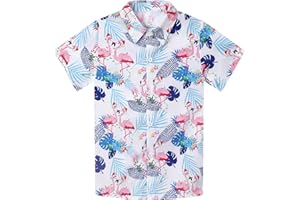 Blueleaf Boys Hawaiian Shirt Short Sleeve Casual Button Down Beach Aloha Shirt Kids Summer Hawaii Shirts 5-14 Years