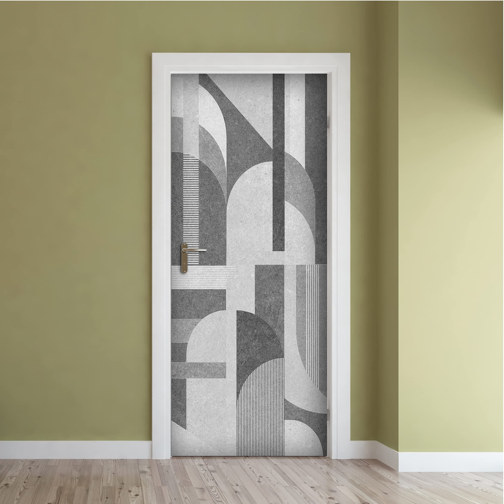 CREARREDA Premium PVC Door Stickers, Door Cover, Vintage Grey, Easy Bubble-Free Application, Interior Door Coverings 83 x 210 Removable, 20177