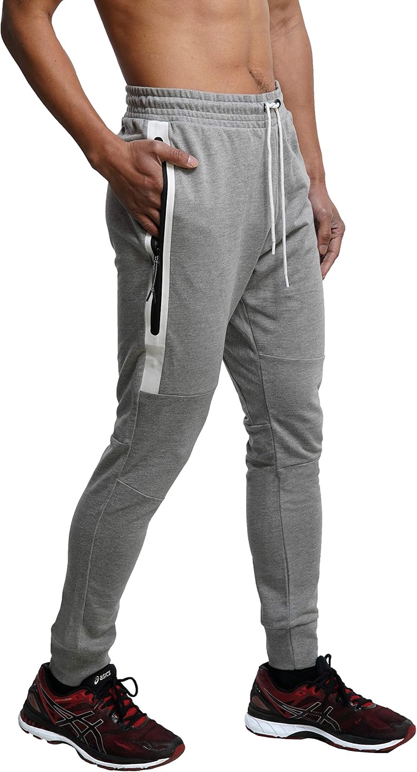 FORBIDEFENSE Men's Jogger Pants Sweatpants Casual Athletic Trousers Cotton Terry for Gym Running