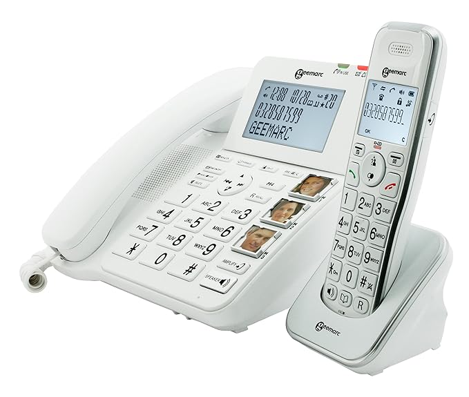 Geemarc AmpliDECT COMBI 295 Combo Seniorentelefon schnurgebunden (+Anrufbeantworter+ ) und Zusatz-Dect-Telefon - Deutsche Ver