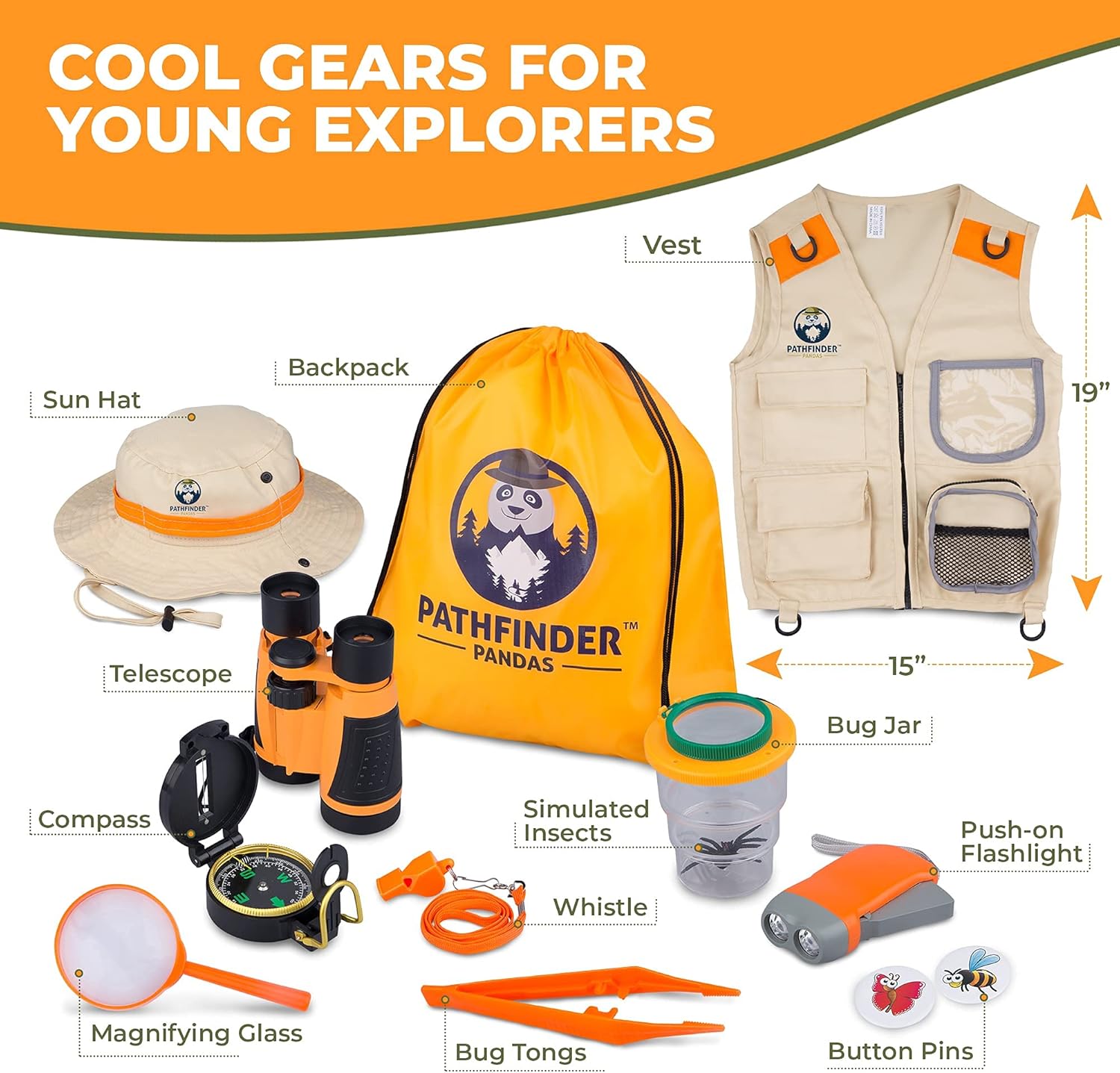 Kids Explorer Kit | Premium Kids Camping Toys and Outdoor Adventure Kits for Boys and Girls, 3-12 Years Old | Backyard Safari Vest & Hat, Kids Binoculars, Flashlight, Bug Kits for Kids, Compass, Ebook: Toys & Games