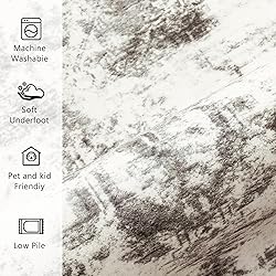 PureCozy Area Rug 9x12 Indoor Bedroom Rug Grey