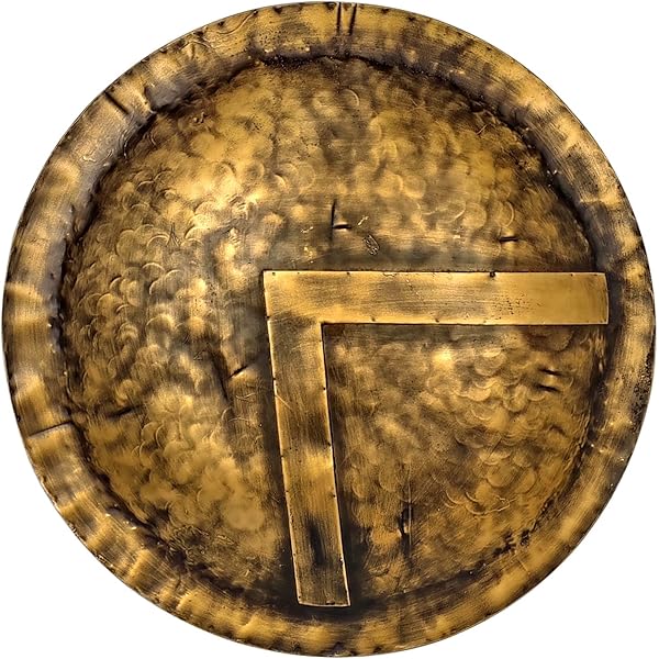 Spartan King Shield 24” – Medieval Greek Armor Replica, Antique Brass Finish, Decorative Battle Ready Display-1066194