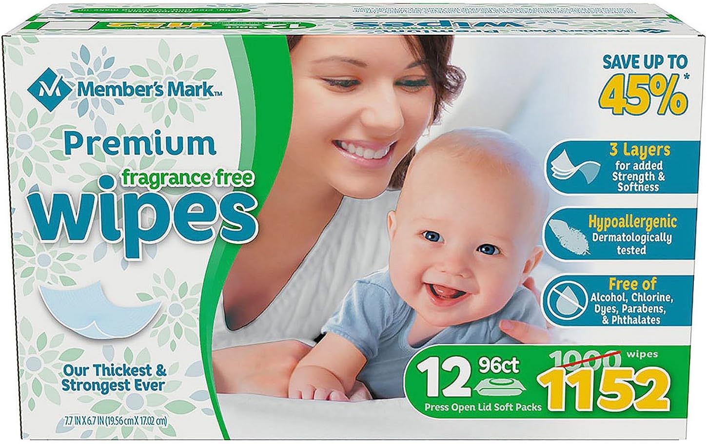 Member's Mark Premium Fragrance Free Baby Wipes (1152 ct.) Pricepulse