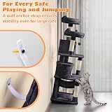 Yaheetech 158cm Multi Level Cat Tree Tower Large Scratching Posts Condos Perches view 7