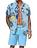 COOFANDY Men's Hawaiian Matching Set Summer