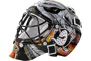 Franklin Sports Anaheim Ducks NHL Team Logo Mini Hockey Goalie Mask with Case - Collectible Goalie Mask with Official NHL Log