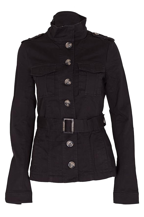 NOROZE Ladies Military Style Summer Jacket Amazon.co.uk Clothing