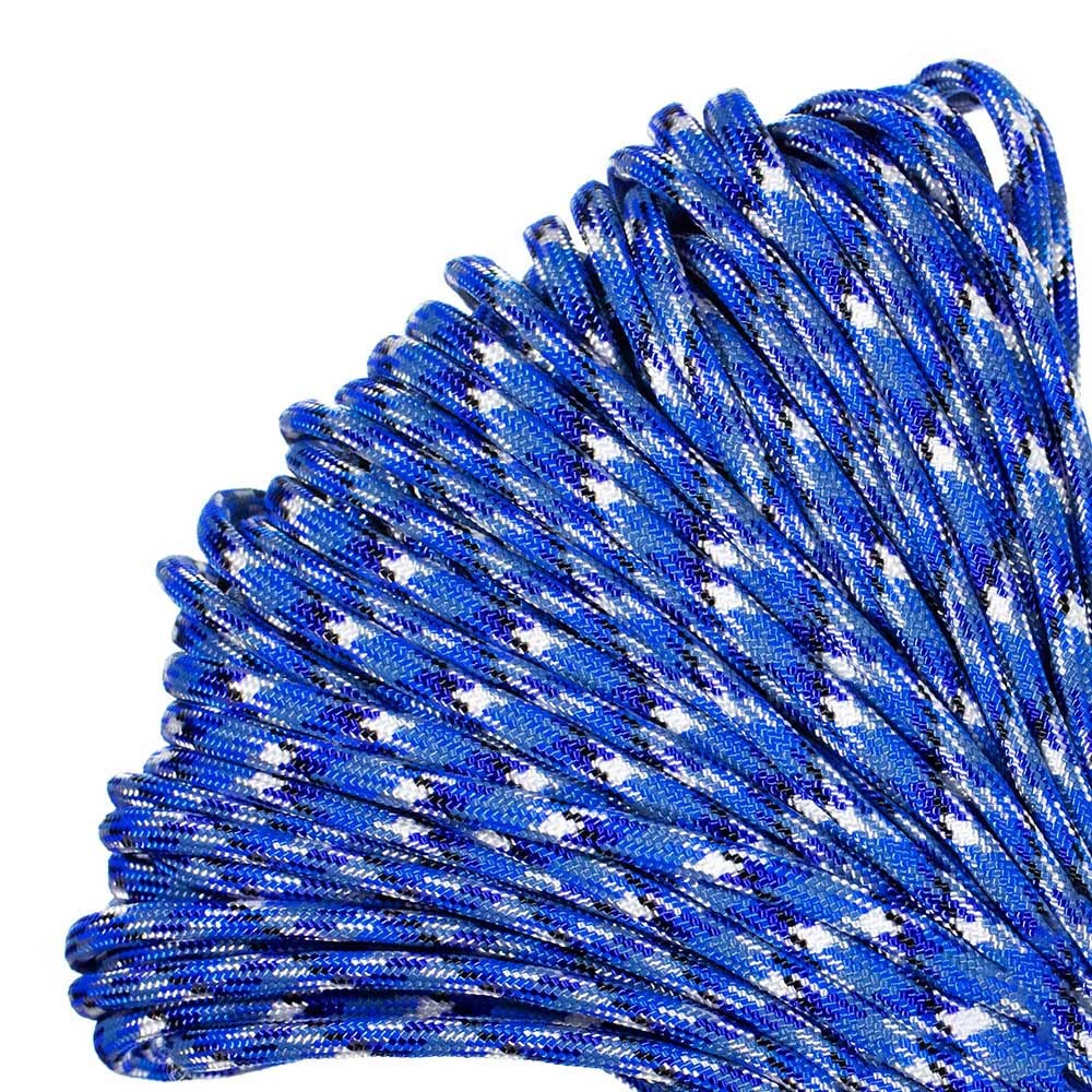 PARACORD PLANET 25 feet Mil-Spec Commercial Grade 550lb Type III Nylon Paracord Blue Camo