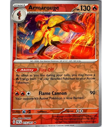Amazon.com: Pokemon - Armarouge ex 218/182 - Paradox Rift - Full