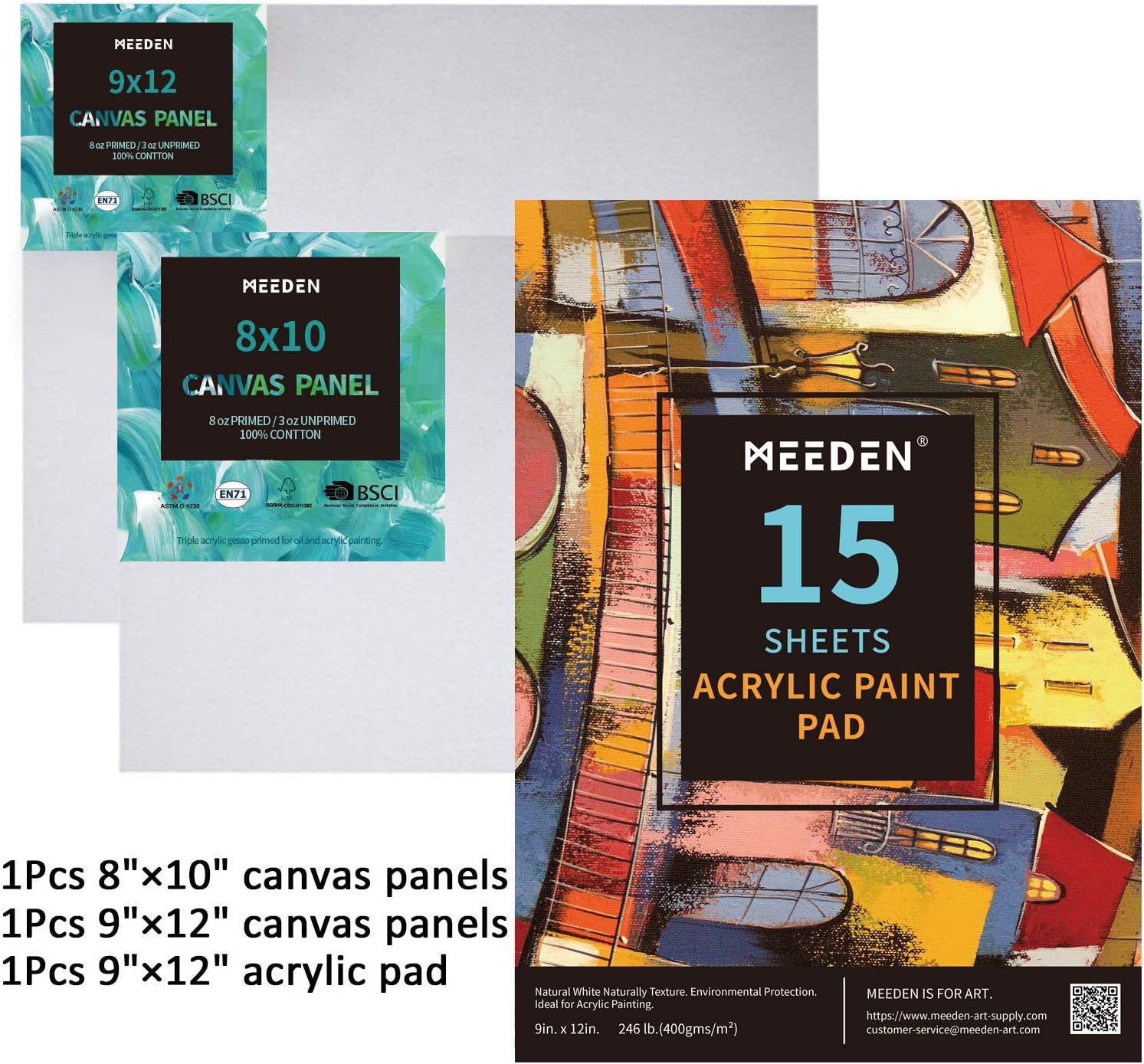 MEEDEN 70-Piece Premium Acrylic Painting Set - Solid Beech Wood Easel Box, 48×22ML Acrylic Paint Set and All Additional Supplies, Artist Painting Tools Kit for Beginning Artists, Students & Kids