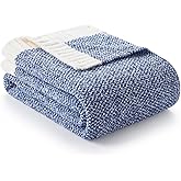 Snuggle Sac Royal Blue Throw Blankets for Couch, Super Soft Warm Blankets Cozy Knit Fuzzy Plush Lightweight Throws for Sofa, Bed,Living Room, Royal Blue, 50x60 inches