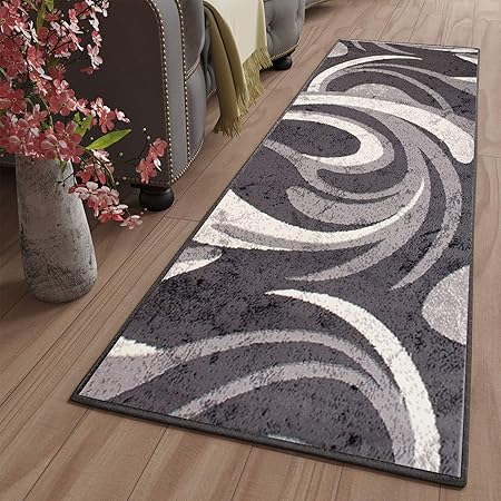 Tapiso Dream Läufer Teppich Flur Brücke Modern Wellen Streifen Linien Tropfen Muster in Creme Grau Wohnzimmer Korridor ÖKOTEX