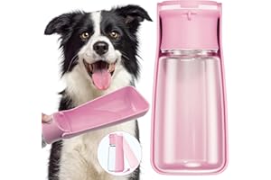 FORWH Portable Dog Water Bottle Dispenser [Leak Proof & Foldable] Dog Travel Water Bottle Bowl Accessories for Small Medium Large Dogs Pet Water Bottles for Dogs Walking Outdoor Hiking Travel 19OZ