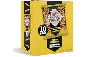 DOT'S HOMESTYLE PRETZELS Dot's Pretzels Honey Mustard Seasoned Pretzel Twist Snack, 1oz Individually Sized Bag (10 Count)
