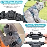Grantop Cat Harness and Lead Set Adjustable Reflective Escape-Proof Grey S view 5