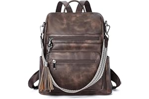 Telena Womens Backpack Purse Vegan Leather Large Travel Backpack College Shoulder Bag with Tassel