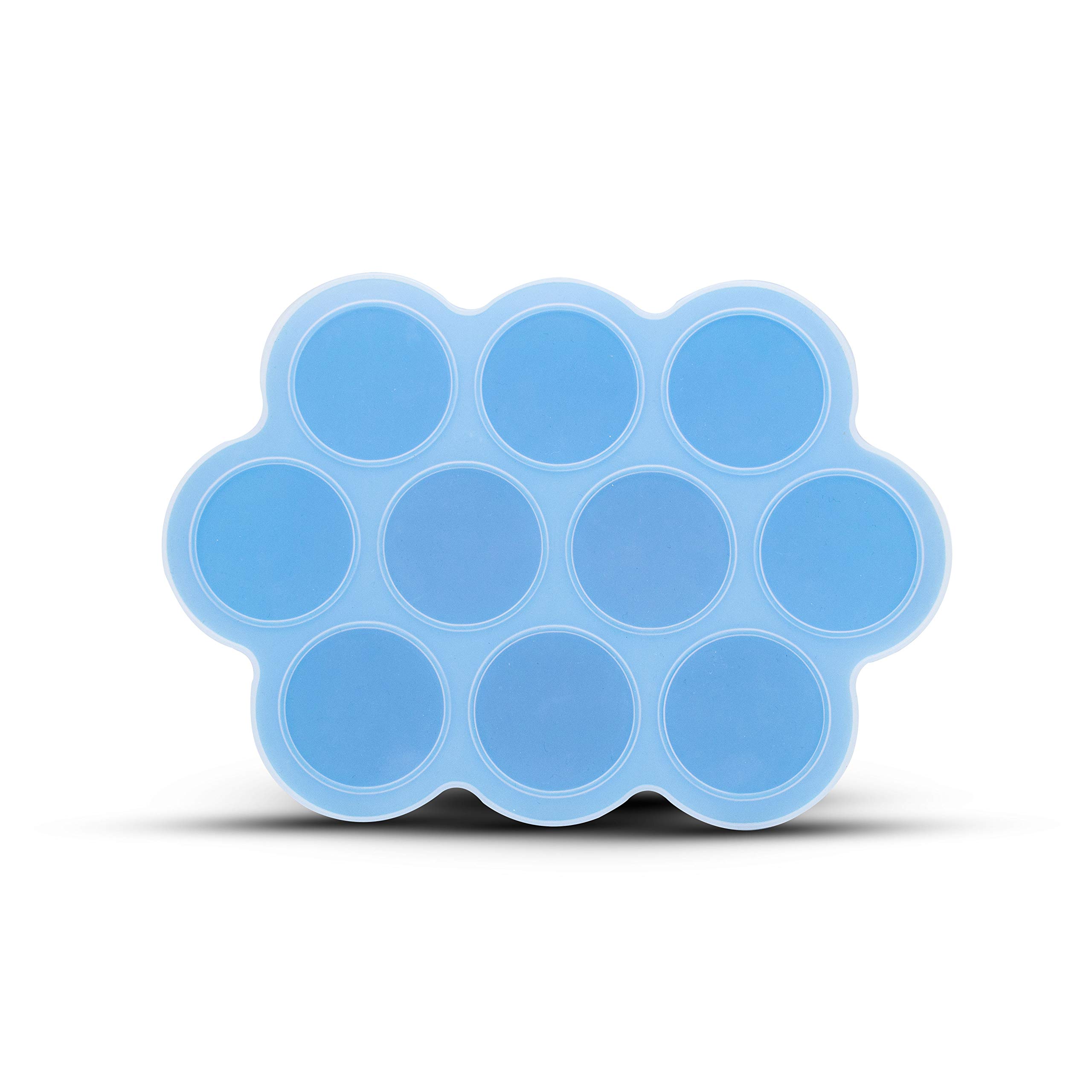 Callowesse Long-Lasting Reusable 10 75ml Compartment Baby Food Storage Tray with Lid, Various Uses, BPA-Free, Dishwasher Safe, Freezer Safe, Bright Colours to make batch cooking and mealtimes fun-Blue