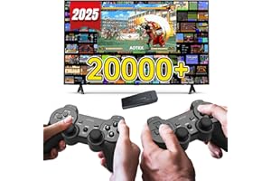 AOTKK Wireless Retro Game Console 4K - Plug & Play TV Game Stick with 20,000+ Classics, 64GB Storage & Dual 2.4GHz Controllers, Consola de Videojuegos Retro HDMI (Black)