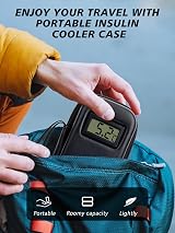 YOUSHARES Insulin Cooler Travel Case with Temperature Display (Black) view 5