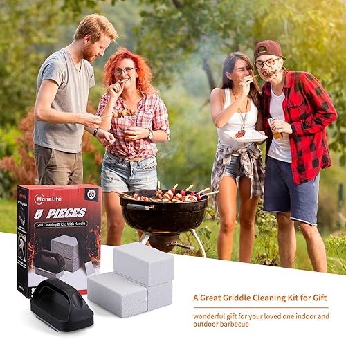 Grill Cleaner with Handle,Grill Cleaning Kit Tool for Blackstone  Accessories,Grill Stone Cleaning Bricks Brush