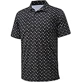 MAGCOMSEN Mens Polo Shirts Short Sleeve Print Patterns Collared Shirt Performance Moisture Wicking Golf Polos