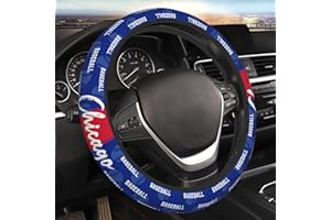 PKIHGXA Steering Wheel Cover, Universal 15 Inch Car Wheel Cover for Baseball Fans Men Women, Fit for Suvs,Trucks,Sedans,Cars