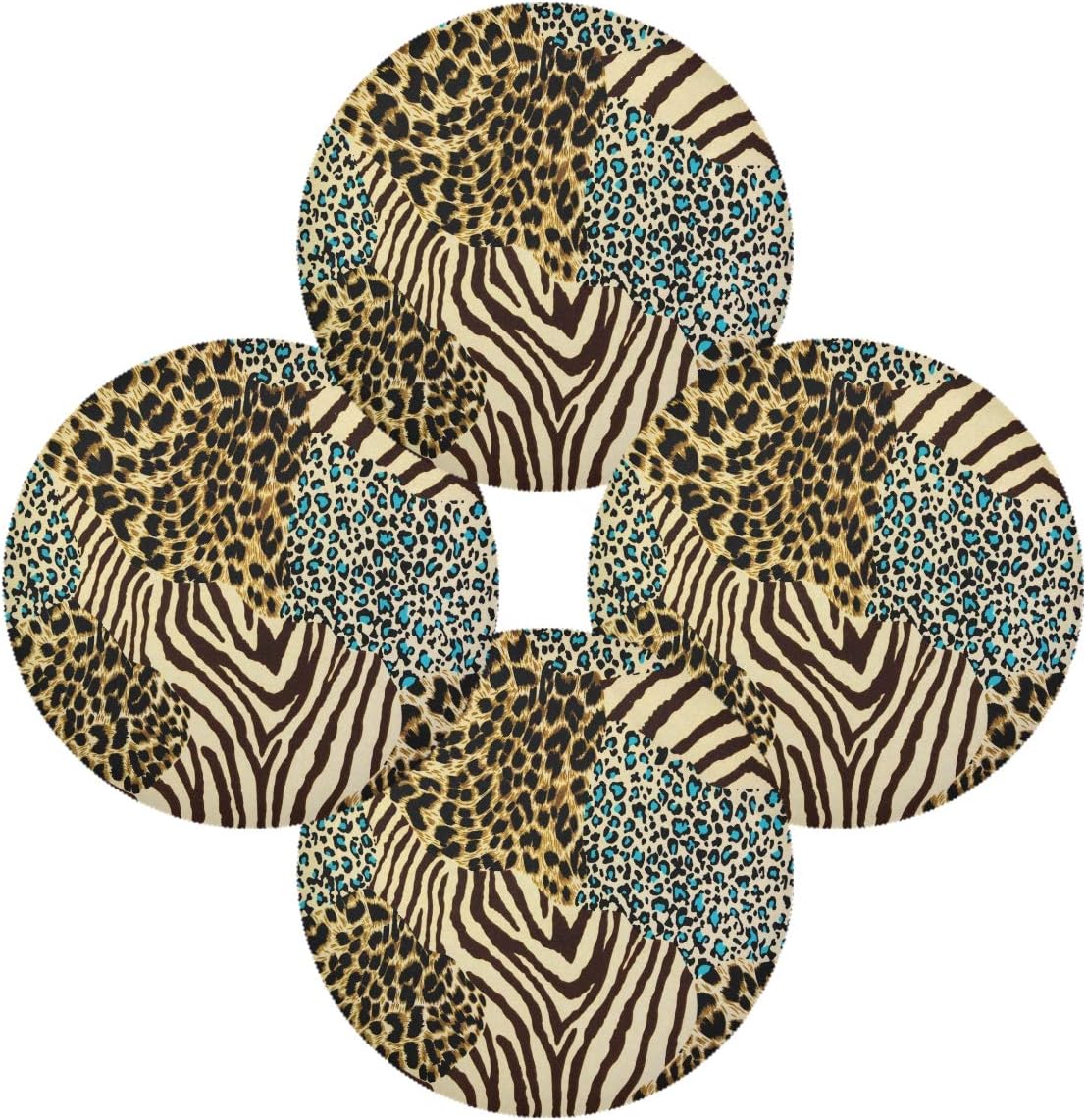 WXLIFE Placemats Set of 4, Animal Zebra Tiger Leopard Print
