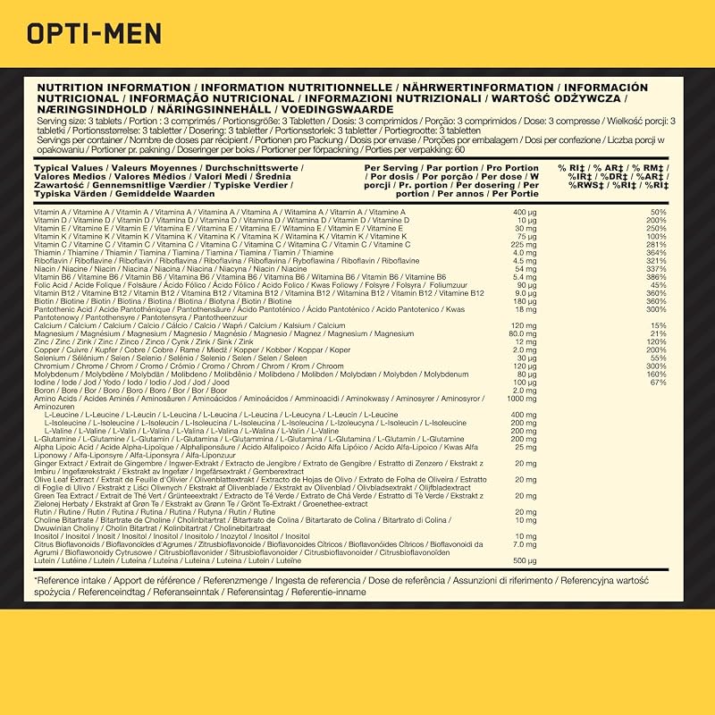 Opti-Men, Hochdosiertes Multivitamin für aktive Männer