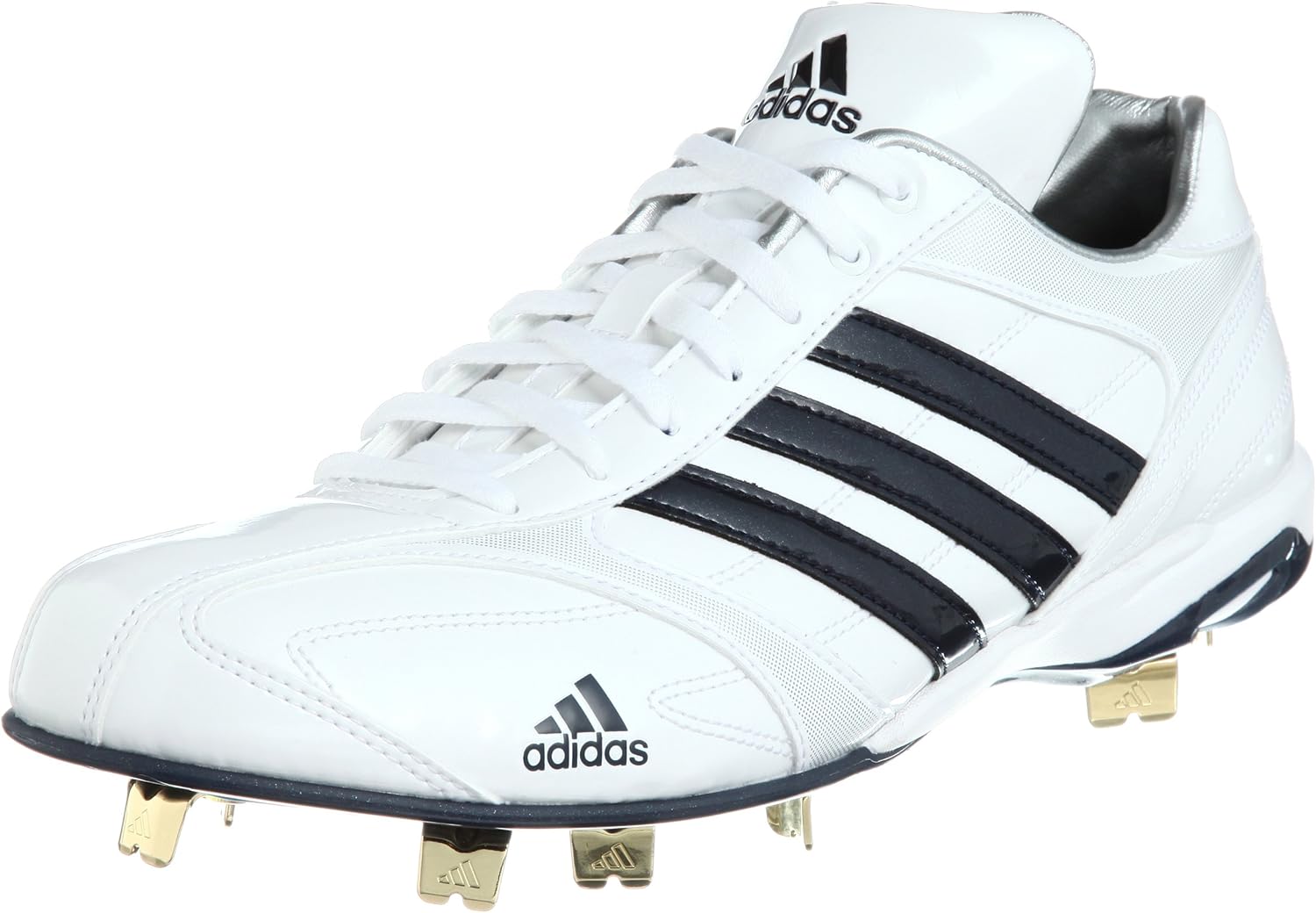 Amazon アディダス Adidas アディピュア メタル Low G G ランニングホワイト カレッジネイビー メタリックシルバー 24 0 野球 ソフトボール