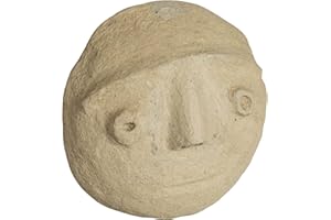 Creative Co-Op Paper Mache Moon with Face Decor, Ivory Wall Décor