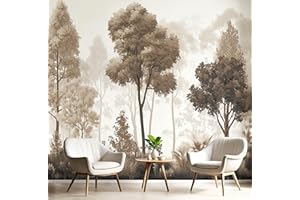 Tranquility And Nature Wallpaper Elegant Forest Plants Decorative Silk Wallpaper Brown Mural for Bedroom Living Room Mural Po
