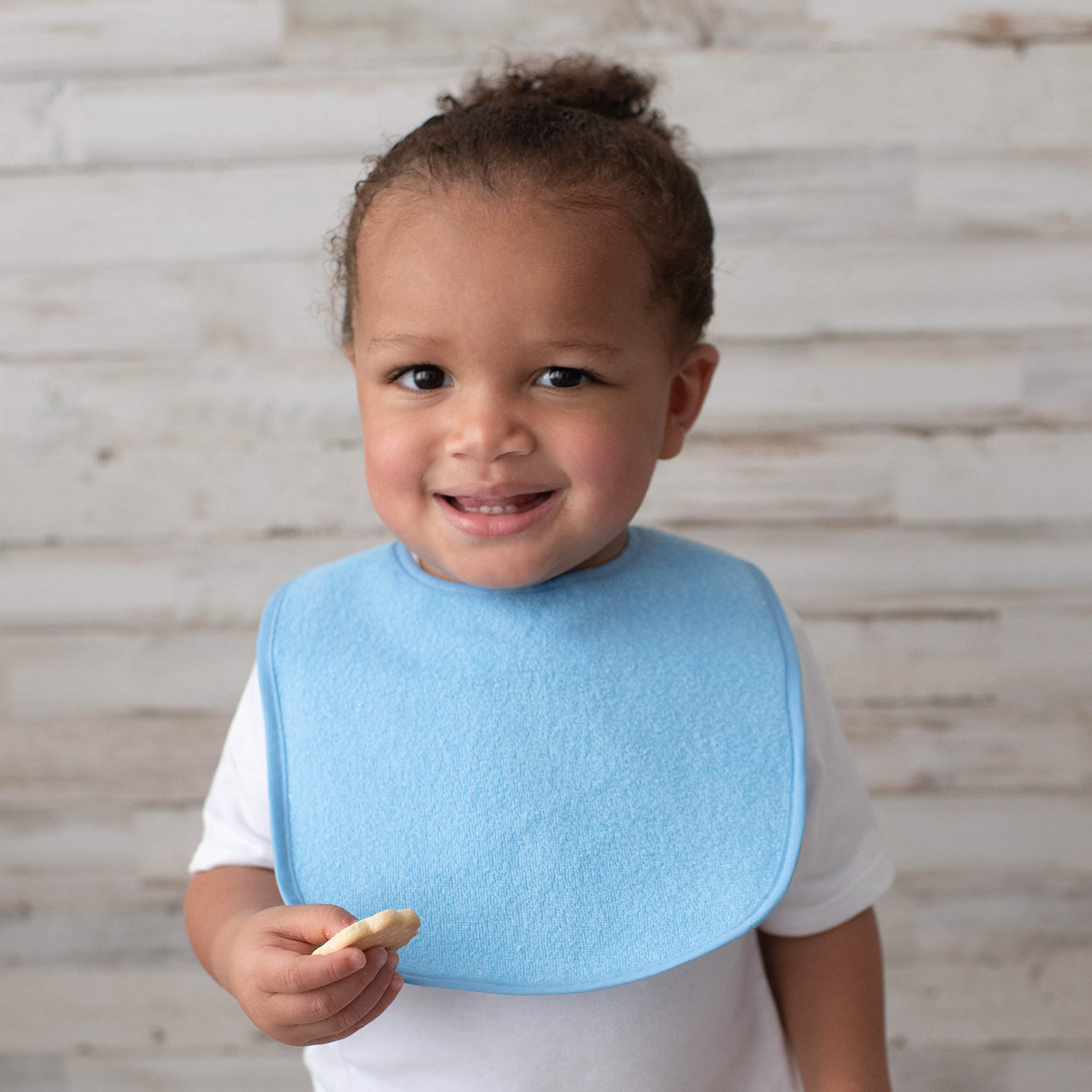 Neat Solutions 10 Pack Water Resistant Bib Set Blue/Grey Assorted, 10 Count, 0+ Months