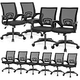 Magshion Ergonomic Office Chair 10 Pack, Mid-Back Mesh Desk Chair, Black | Adjustable Swivel Computer Chair, Lumbar Support &amp; Breathable Backrest, For Gaming, Work, Study, 300 LBS Capacity