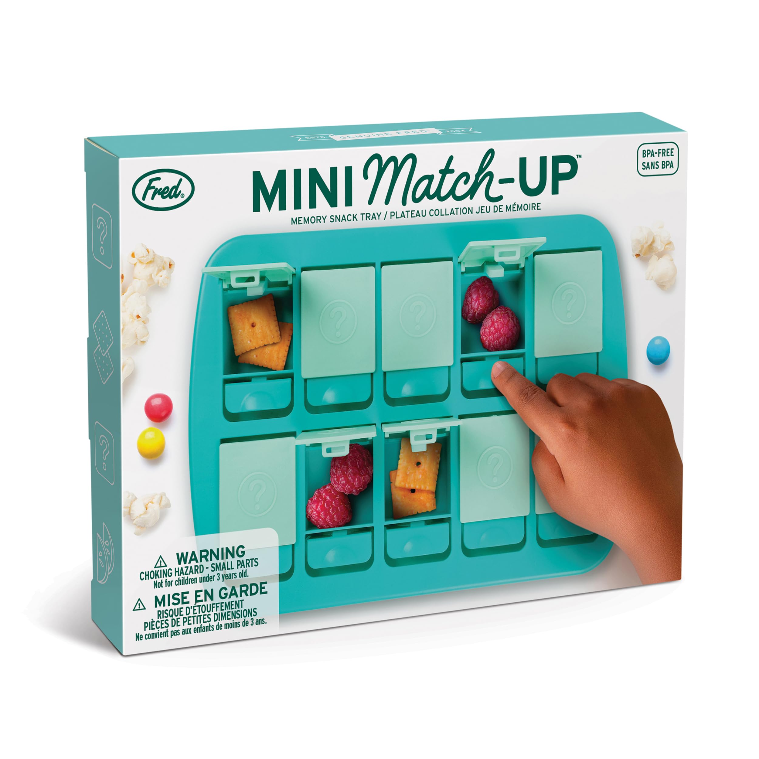 Genuine Fred MINI Match UP Memory Snack Tray, Fun Interactive Game for Kids, Travel,Friendly 8.5