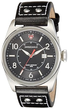 Swiss Eagle Analog Black Dial Mens Watch-SE-9045-01