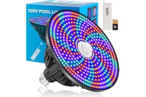 CEDIO Pool Lights for Inground Pool, 120V Led Pool Light Bulb for Inground Pool, RGB Color Pool Lights with Remote Control, E26/E27 Replacement for Pentair Hayward Fixture (65W)