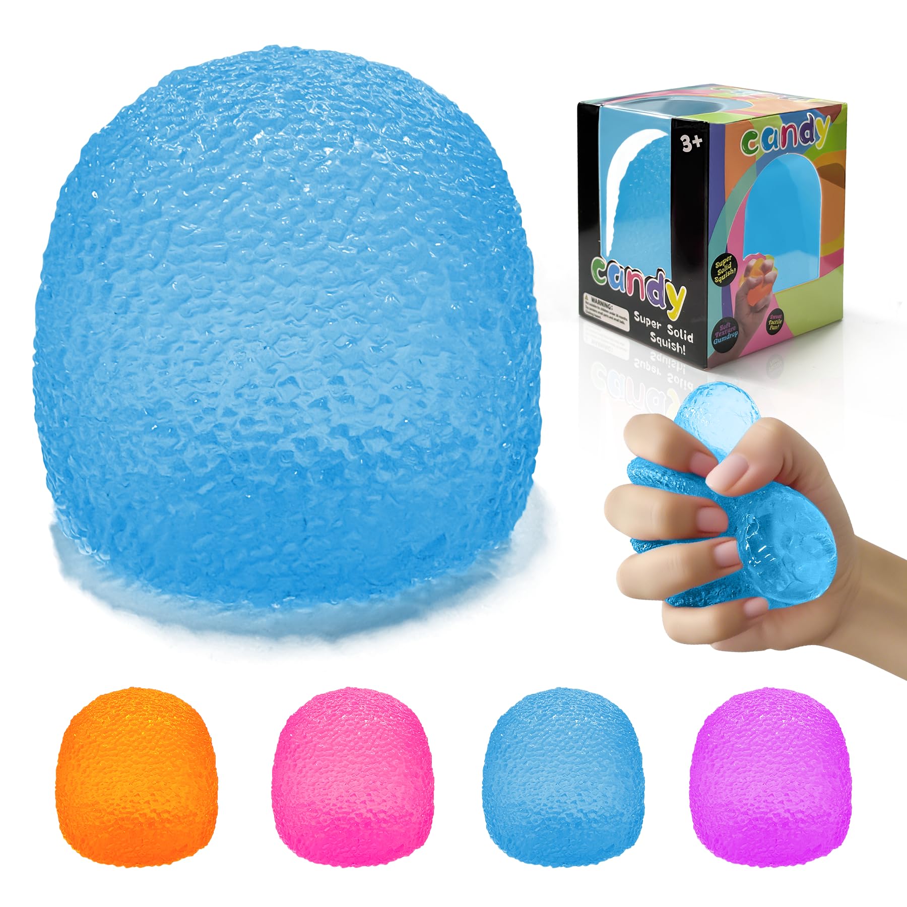 Photo 1 of Squishy Fidget Toys Stress for Kids and Adults, Super Solid Jelly-Like Squeeze Ball, Sensory for Stress Relief, Birthday Gifts and Party Favors(Blue)