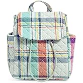 Vera Bradley Women's Performance Twill Medium Travel Duffle Bag, Pastel Plaid - Recycled Cotton, One Size