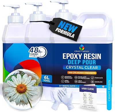 Craft Resin 6L Deep Pour Epoxy Kit Pumps Food Safe UV Resistant