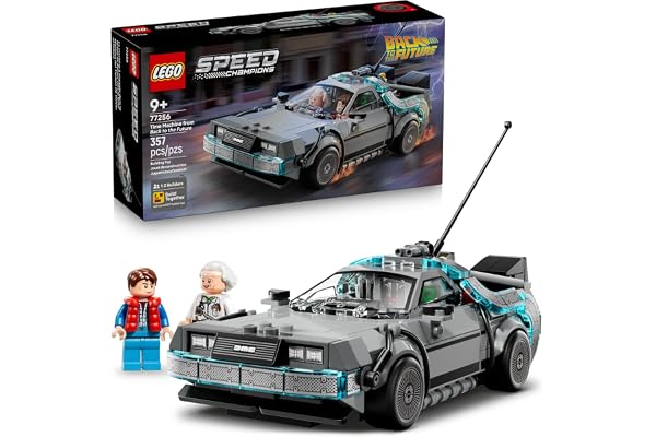 LEGO Speed Champions Time Machine from Back to The Future Building Toy for Kids - Pretend Play & Display Car Toy W/2 Build Mo