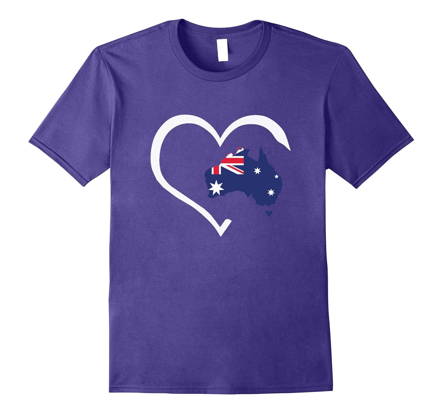 Love Heart Australia Map Flag Funny T-shirts for Australian-ANZ