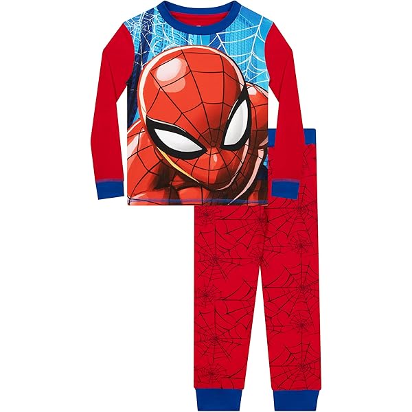 Spiderman Pyjamas Boys Spiderman Black Webs Kids Fleece Pajama Set
