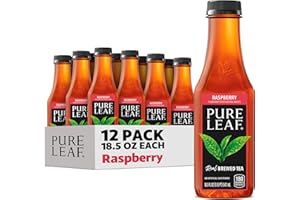 Pure Leaf Iced Tea, Raspberry, Real Brewed Tea, 18.5 Fl Oz Bottles (Pack of 12)
