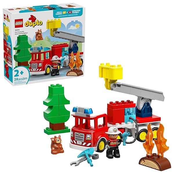 LEGO DUPLO TOWN FIRE TRUCK WITH HOSE AND...