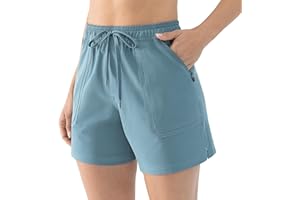 Cosmolle Women's 5" Hiking Cargo Shorts Quick Dry Athletic Shorts for Camping Travel Golf with Zipper Pockets Water Resistant