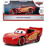 Jada Disney Pixar Cars Lightning McQueen Hollywood Rides Die-Cast Car 1:32 Scale Vehicle Toys - Red, Collector Display Model