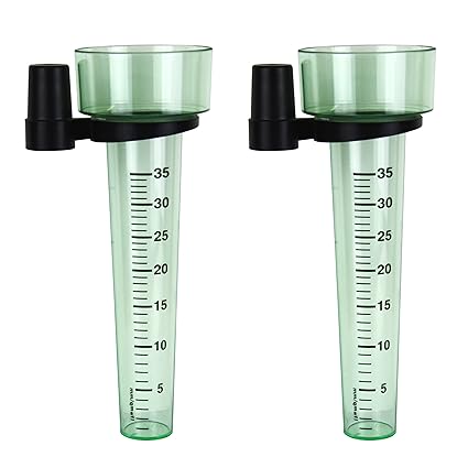 2 Stück Set Regenmesser Niederschlagsmesser mit Halter . Kunststoff